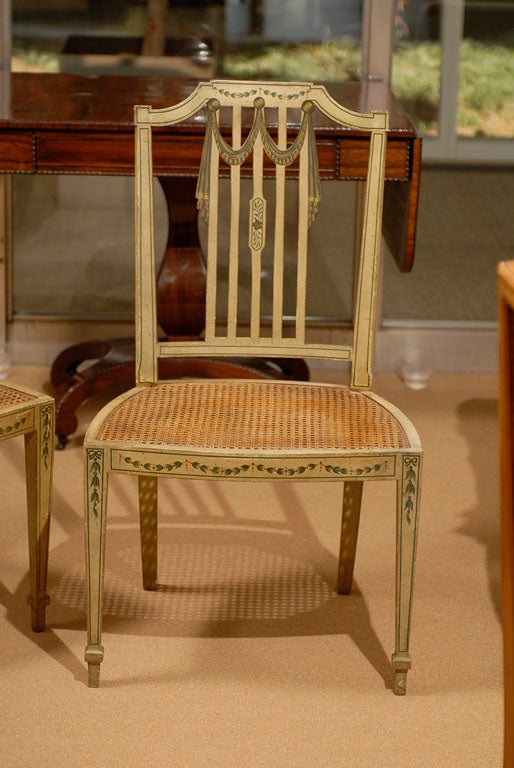 Pair Painted Side Chairs