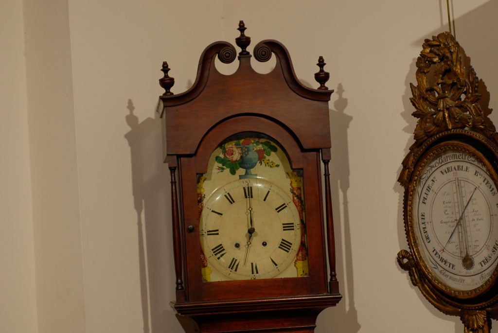 Tall Case American Clock in Cherry Wood