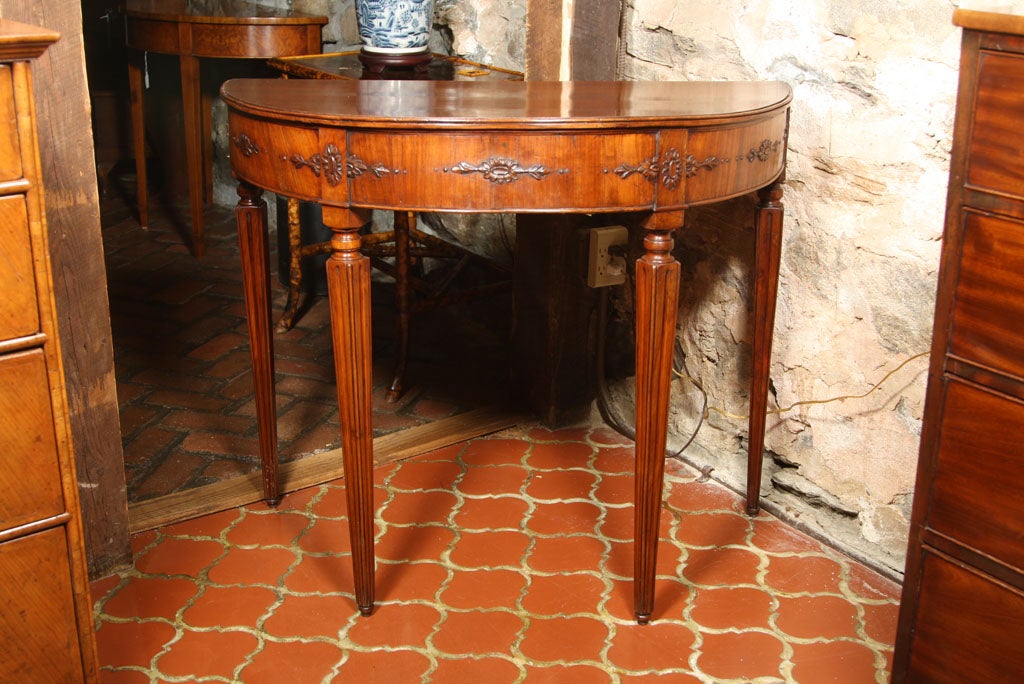 English Mahogany Demilune table