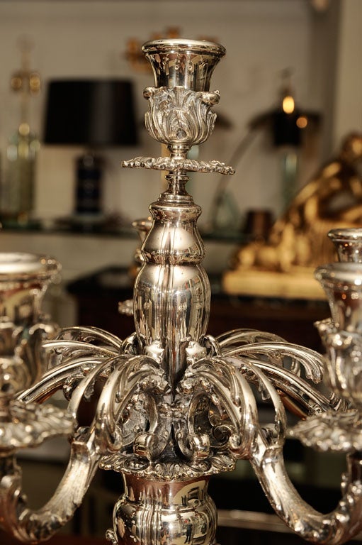 20th Century Pair of Silver Plated Candelabra For Sale