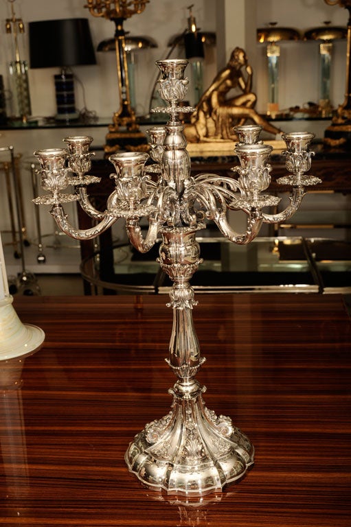 Pair of Silver Plated Candelabra For Sale 2