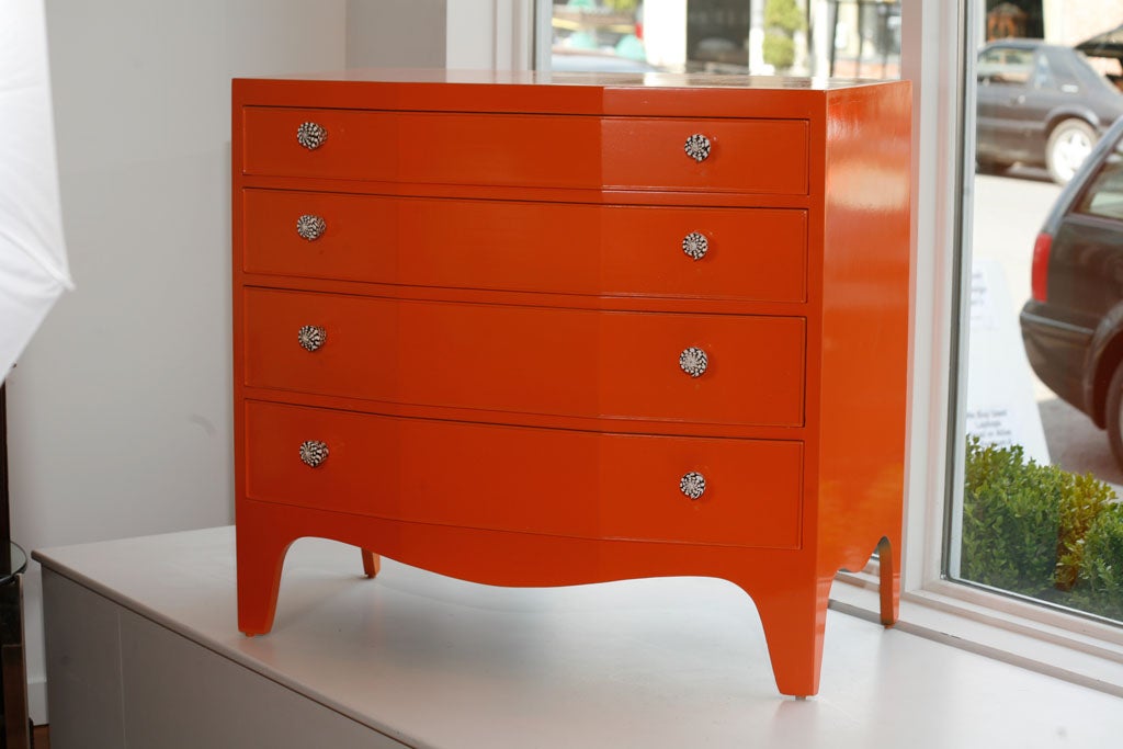 Small chest of drawers with marble cone shell knobs