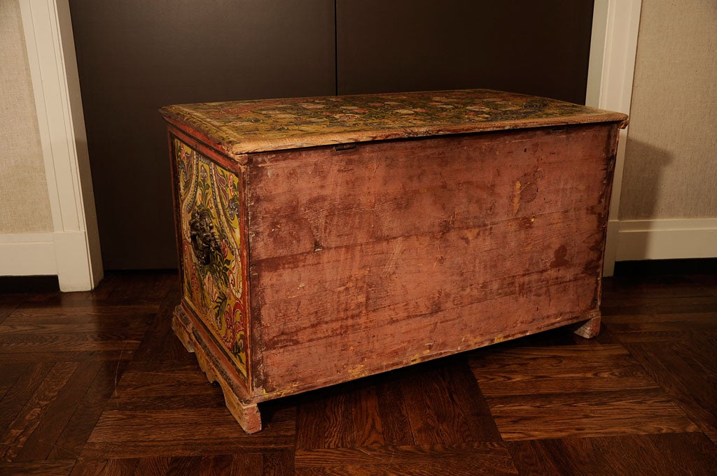 Hand-Painted Tyrolian Lift-Top Trunk 5