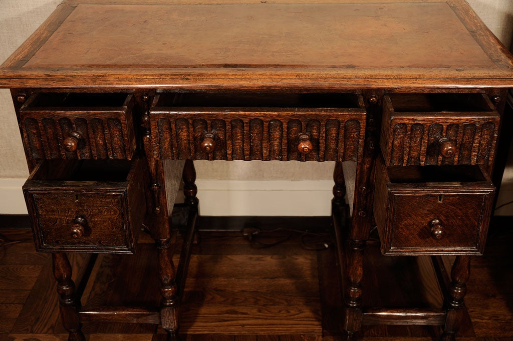 Jacobean Revival Oak Desk/Writing Table, England, Early 20th C. 1