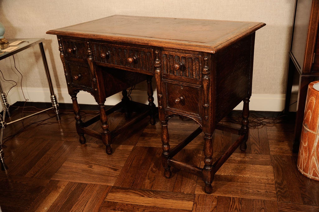 Jacobean Revival Oak Desk/Writing Table, England, Early 20th C. 4