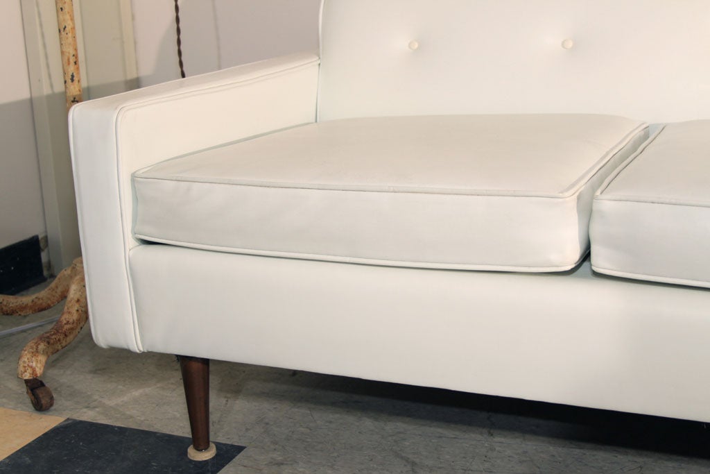 White Vinyl Sofa 1