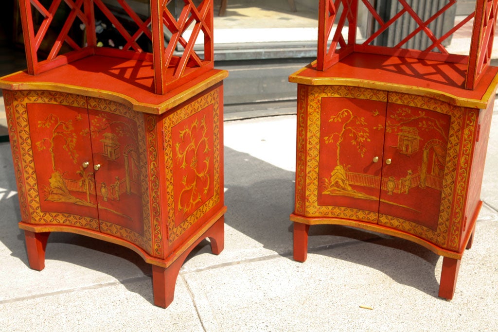 Unknown Pair of Lacquered Etageres in the Chinese Manner