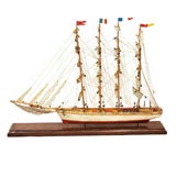 Vintage Wooden Sail Ship Model
