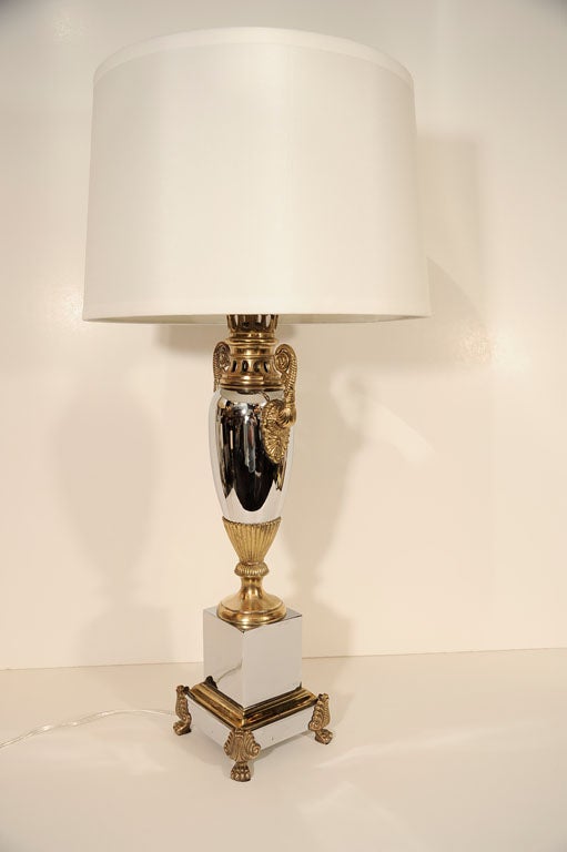 Pair of Hollywood Urn Lamps with Stylized Neptune Details 2