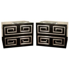 Spectacular Pair of Greek Key Cabinets