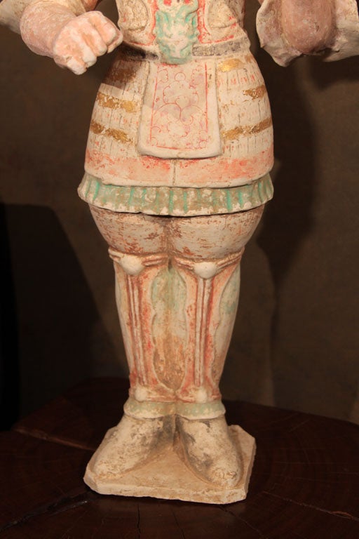 Chinese Tang Dynasty Ceramic Figure of a Military Officer For Sale 3