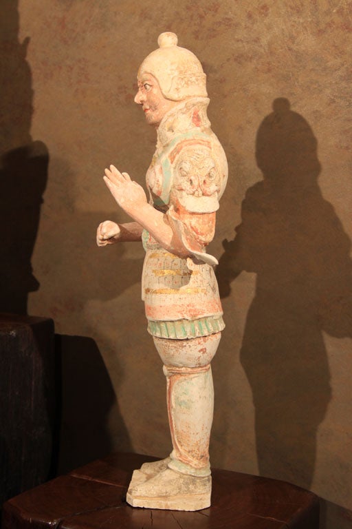 Chinese Tang Dynasty Ceramic Figure of a Military Officer For Sale 7