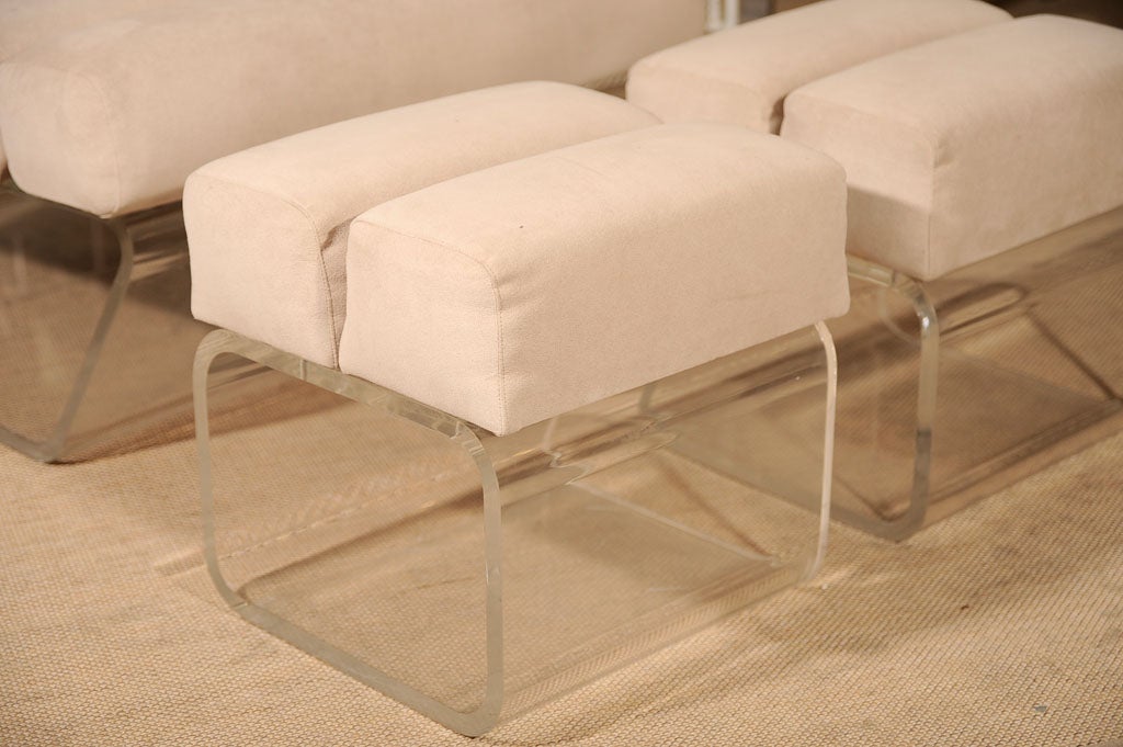 Lucite Chair and Ottoman