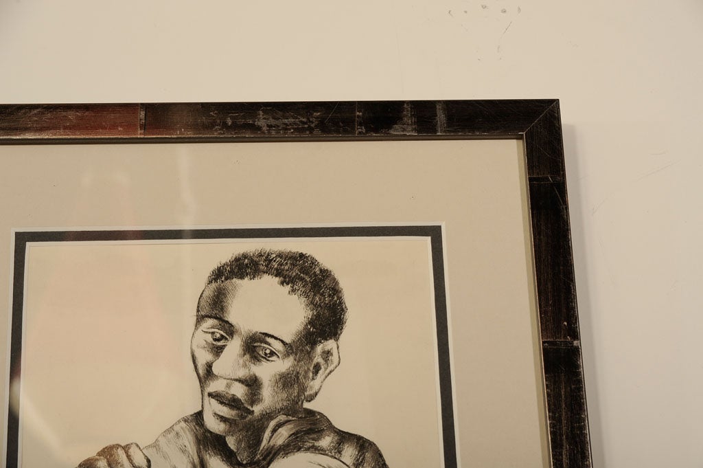 Crouching Male Figure by Louis Wolchonok