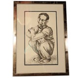 Crouching Male Figure by Louis Wolchonok