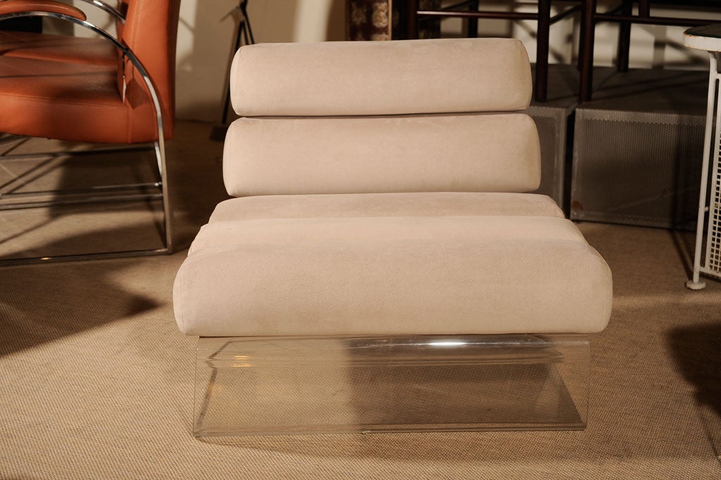 Lucite Chair and Ottoman For Sale at 1stDibs