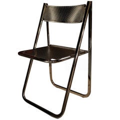 Italian Perforated Chrome Desk Chair after Philippe Starck