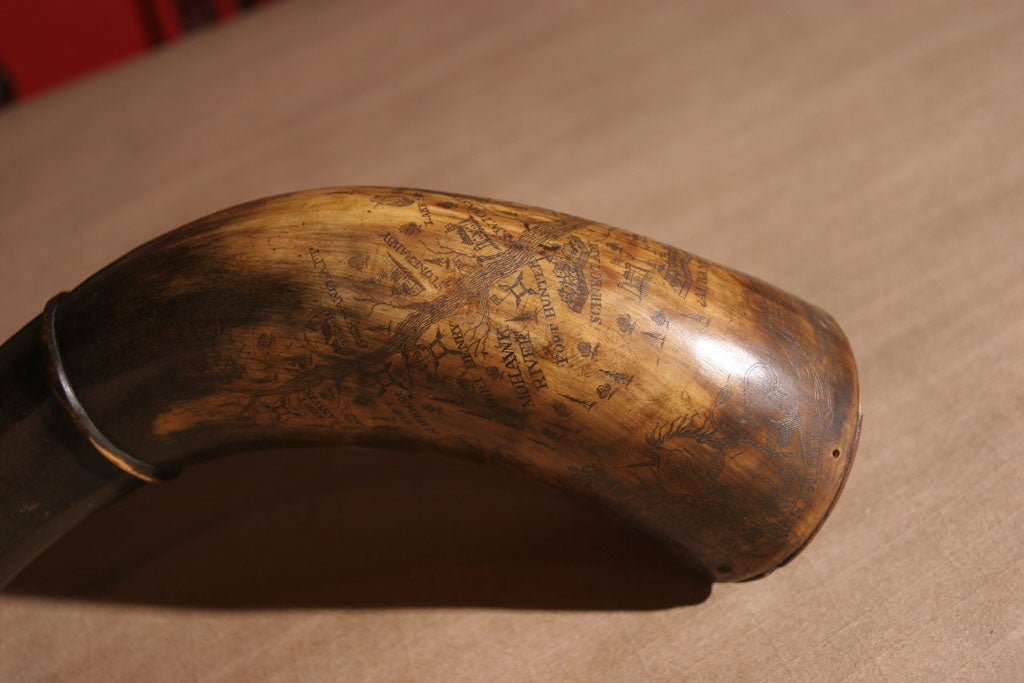 Extremely Rare French and Indian War Period Powder Horn 2