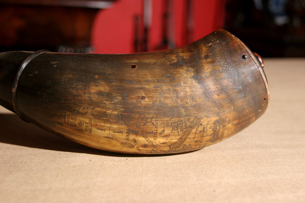 Extremely Rare French and Indian War Period Powder Horn 3
