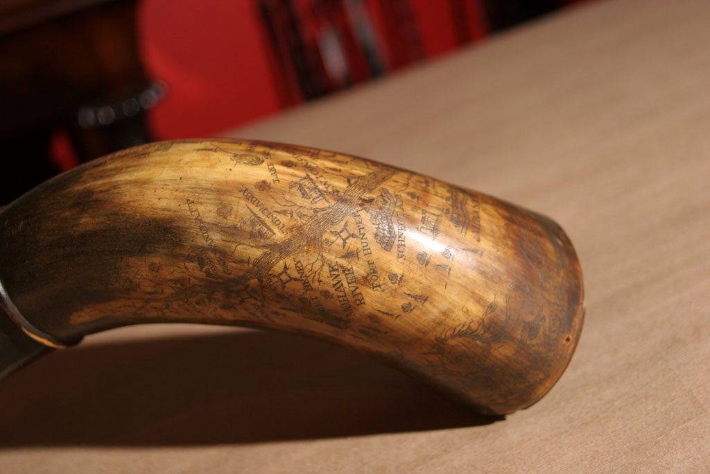 Extremely Rare French and Indian War Period Powder Horn 5