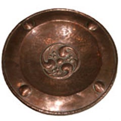 English Arts and Crafts Hammered Copper Charger 10