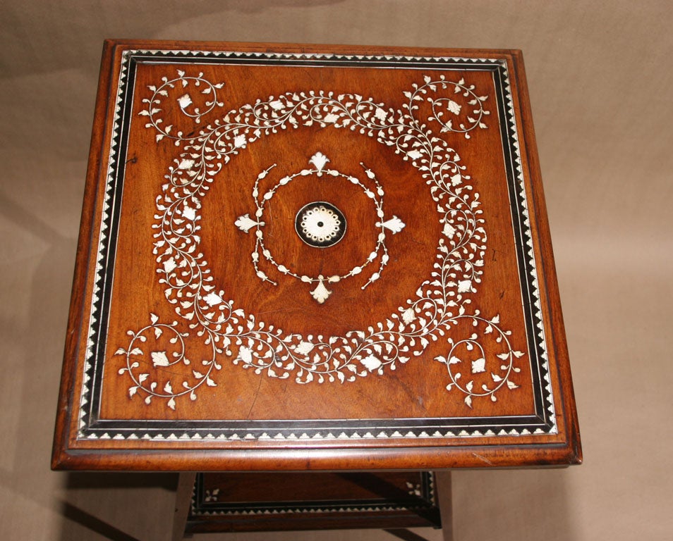 Sandalwood Anglo-Indian Inlaid Occasional Table