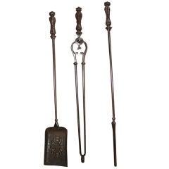 Fine Set of 19th Century English Steel Firetools 10