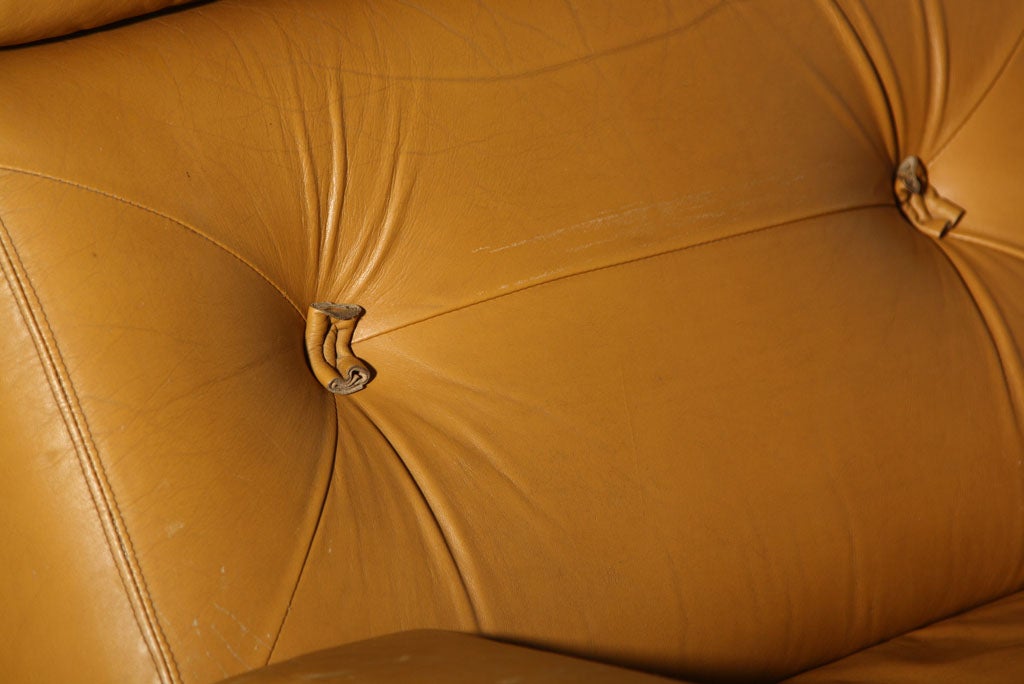 Mid-Century Vintage Tetrad Leather Lounge and Ottoman 2