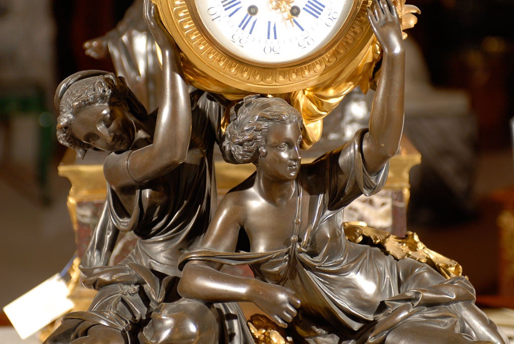Gilt Large French clock For Sale