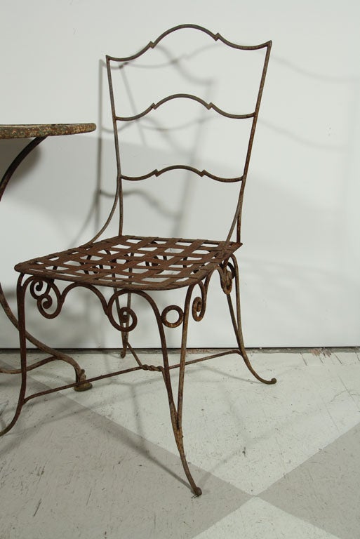 3 Piece Classic Parisian French Bistro Set-old paint 1