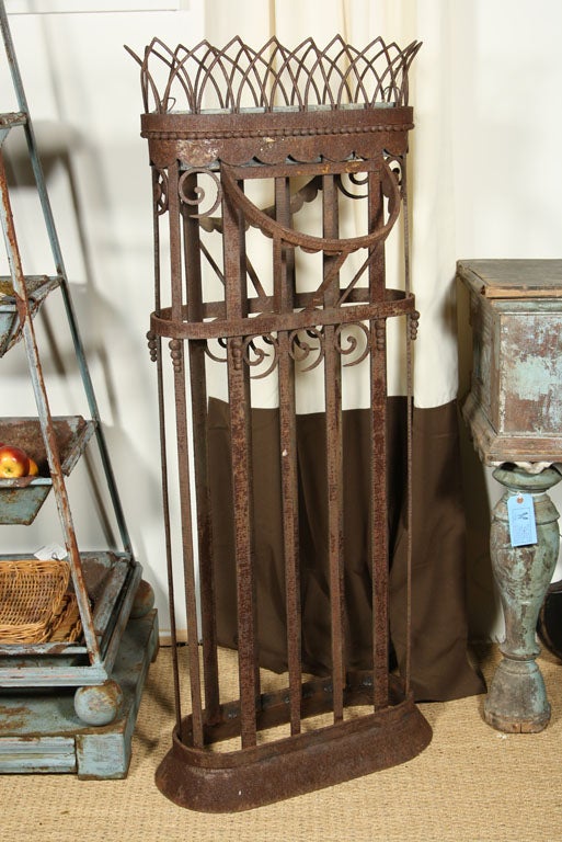Pair French Jardinière Iron Tall Garden Planters Baskets