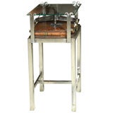 FLOWER or BOOK PRESS - Polished Steel and Mahogany C1870