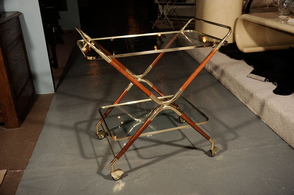 ITALIAN WALNUT BAR CART