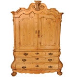 Antique Dutch Pine Linen Cabinet