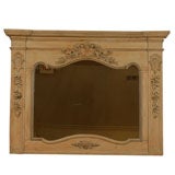 French Carved Overdoor with Mirror Louis XV