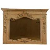 French Carved Overdoor with Mirror Louis XV