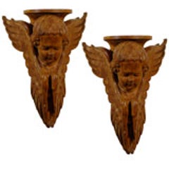 Pair of French cherub Wall Brackets 9