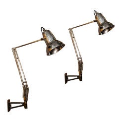 Pair of Vintage Wall Mount Anglepoise Lamps by George Cawardine