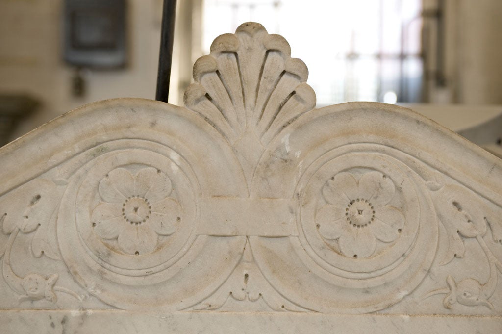 Italian Carved Marble Bench For Sale