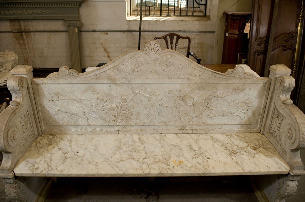 Carved Marble Bench For Sale 6