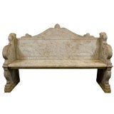 Antique Carved Marble Bench