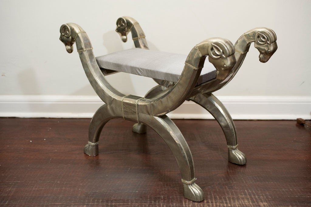 A Metal Rams Head Bench