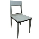 White Python Desk Chair with Deco Metal Trim