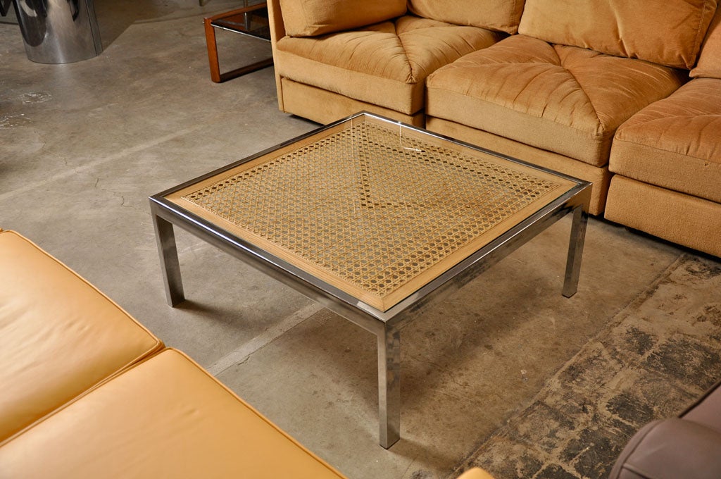 square cane coffee table