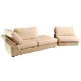 Adjustable Back Leather and Suede Set by Roche Bobois