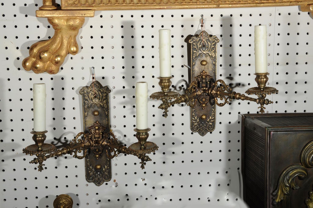 Pair of Antique Piano Sconce