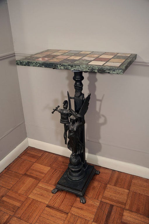 Italian Bronze and Marble Topped Console Table For Sale 4