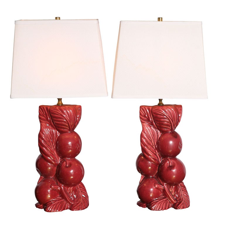PR/  CHANEL ROUGE  SHADE FRENCH CERAMIC LAMPS