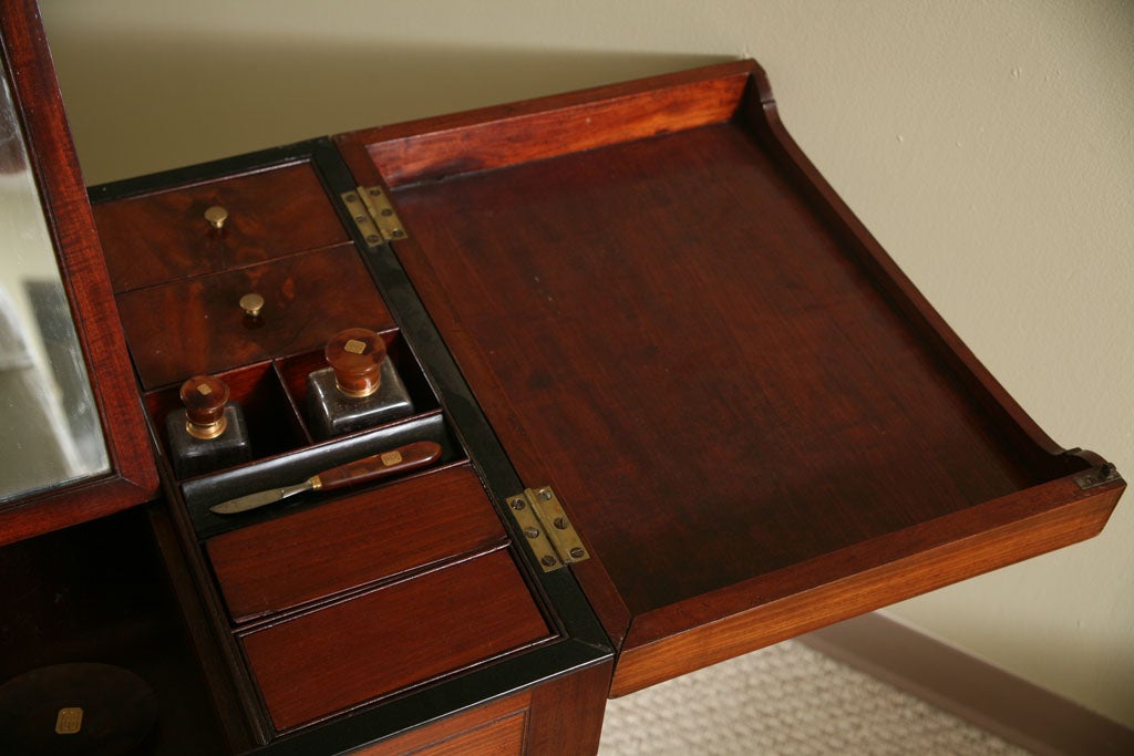 British 19th Century Directoire Gentleman Dresser Table in solid Mahogany