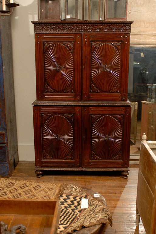 A 19th Century British Colonial Cabinet with Oval Patterns 4